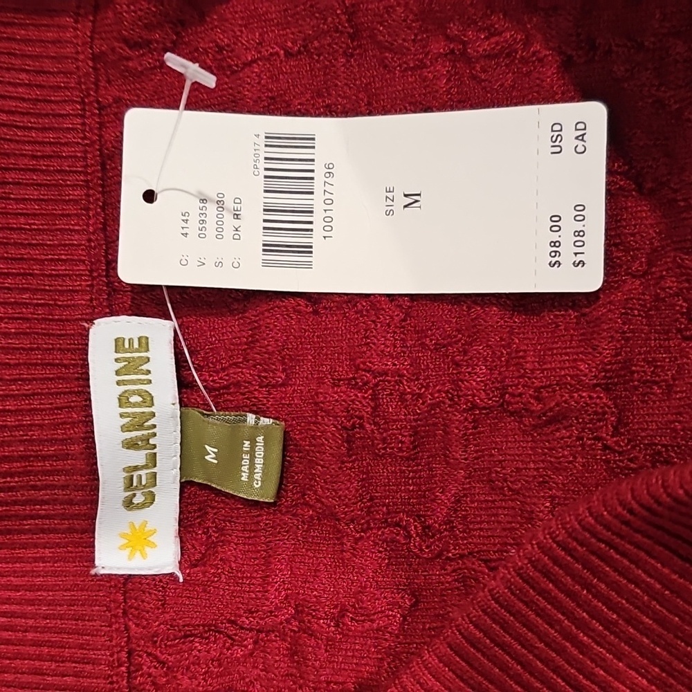 ANTHROPOLOGIE Celandine Puckered Side-Slit Maxi Skirt Dark Red NWT MSRP 98 Sz M - Picture 8 of 10